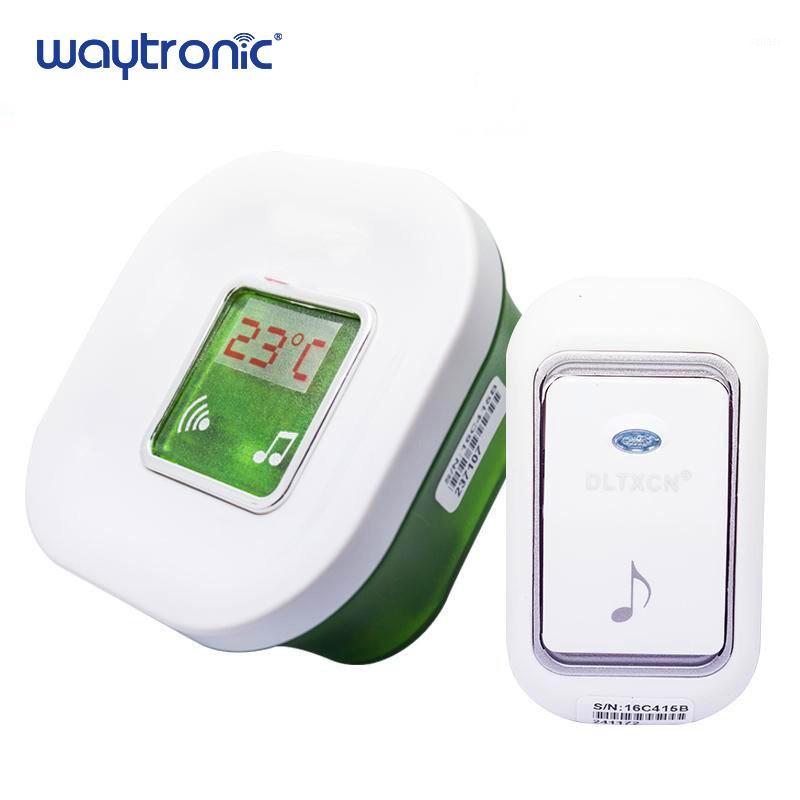 

Long Range Wireless Electric Digital Doorbell Waterproof 220V Ding Dong Door Chime with Temperature Display Big Doorbell Button1