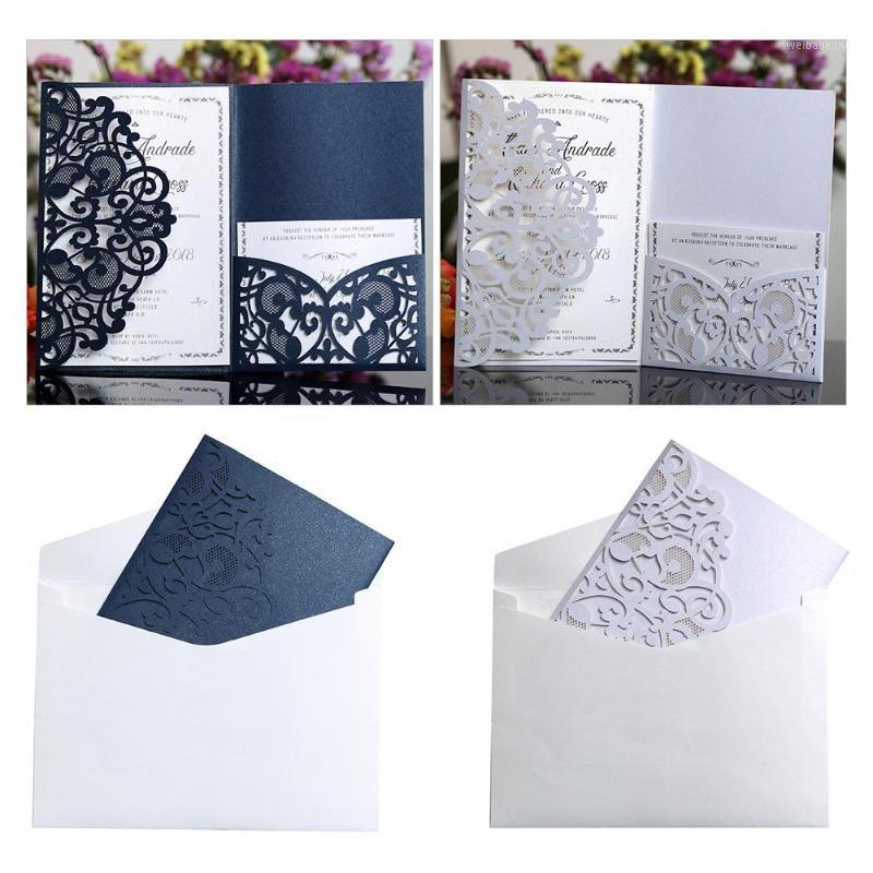 

10Pcs Wedding Cards European Style Laser Cut Invitations Cards Tri-Fold Lace Business Wedding Decoration Party Birthday1