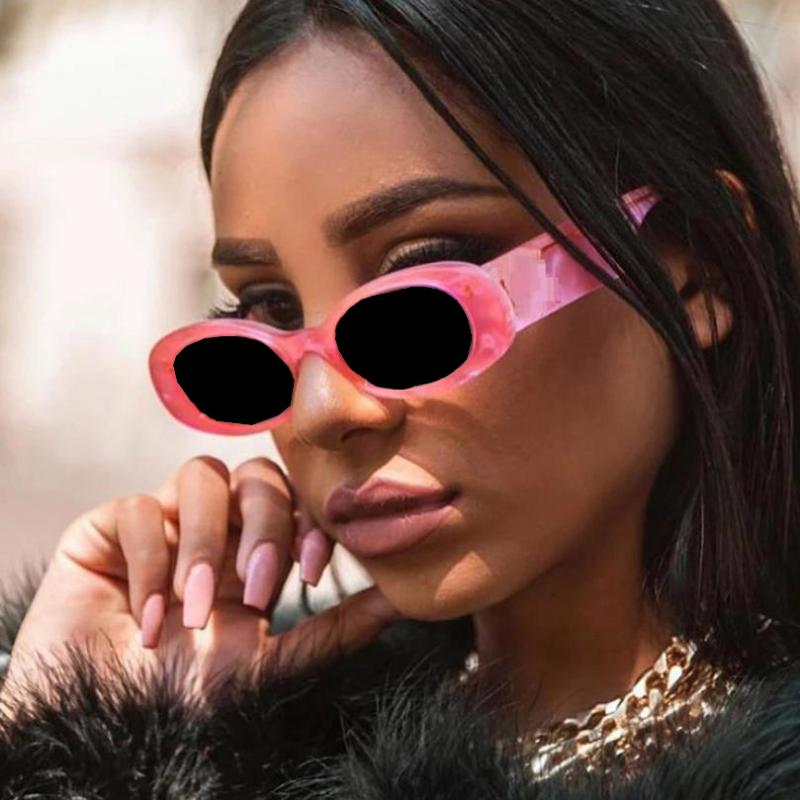 

Sunglasses Chic Oval Rectangle Luxury Women Vintage Hip Hop Mens Shades Sun Glasses Street Travel Net Celebrity Trend Eyewear