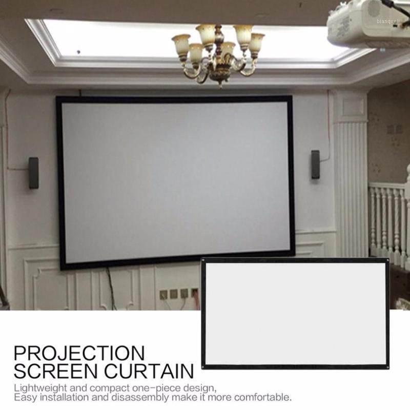 

16:9 Portable Foldable Projector Screen Wall Mounted Home Cinema Theater 3D HD Projection Screen Canvas1