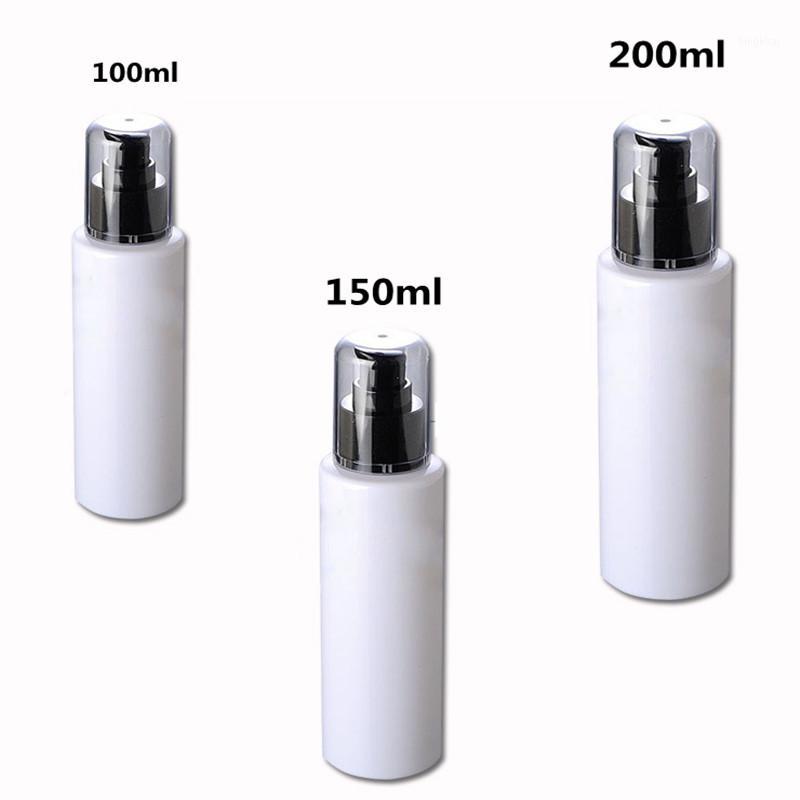 

3ps/lot 100ml High Quality Round White PET Plastic Lotion Bottle With Treatment Pump For Hair Oil Refillable Bottles1