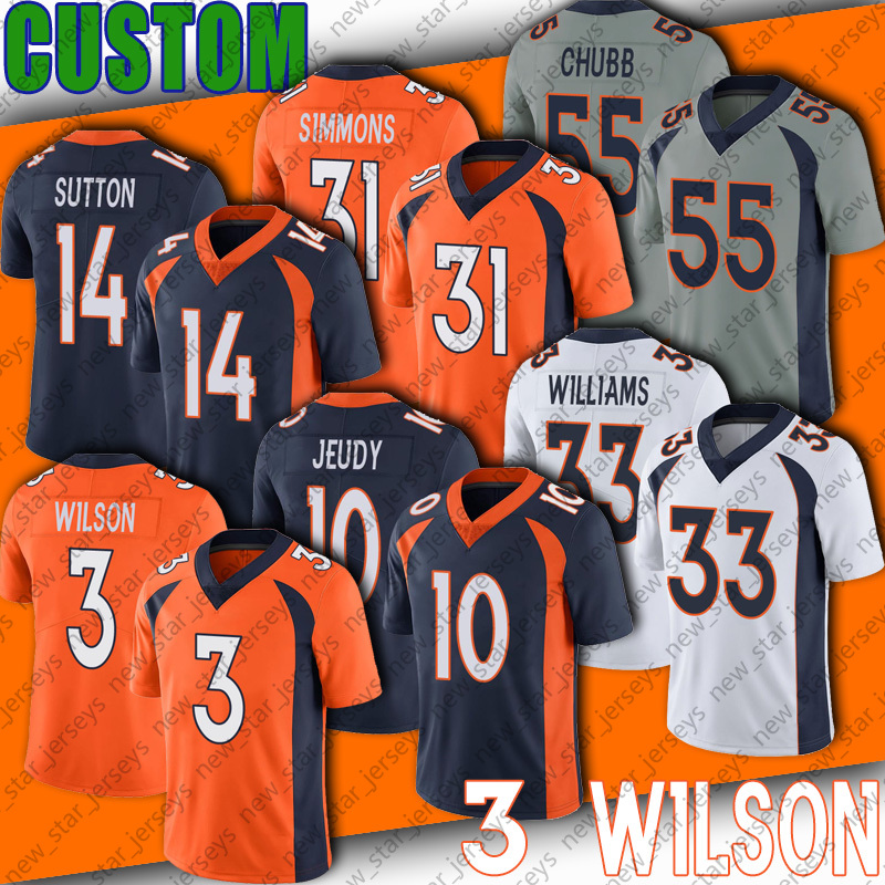 

3 Russell Wilson 10 Jerry Jeudy Jersey Football Patrick Surtain II Javonte Williams Justin Simmons Jerseys John Elway Peyton Manning Bradley Chubb Courtland Sutton, Man custom jersey (nz)