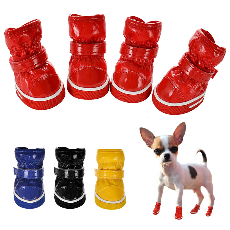 

Winter Pet Dog Shoes For Small Dogs Warm Fleece Puppy Pet Shoes Waterproof Dog Snow Boots Chihuahua Yorkie Shoes Pet Products, Black