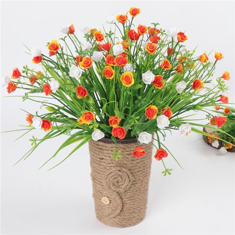 

Artificial Flower Grass Simulation Flower Bouquet Floral Decor Plastic Fake Plant Ornament1, Yellow