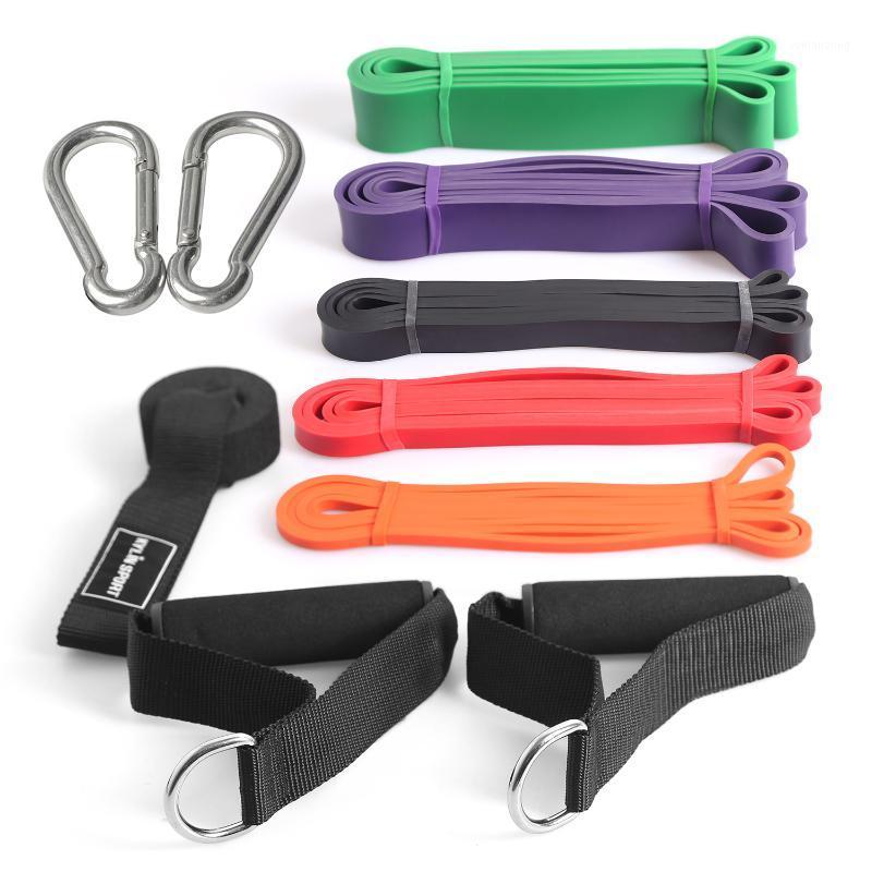 

Pull Up Assist Bands Set Exercise Bands Resistance Powerlifting Pull Up Set with Door Anchor Handles Hooks1
