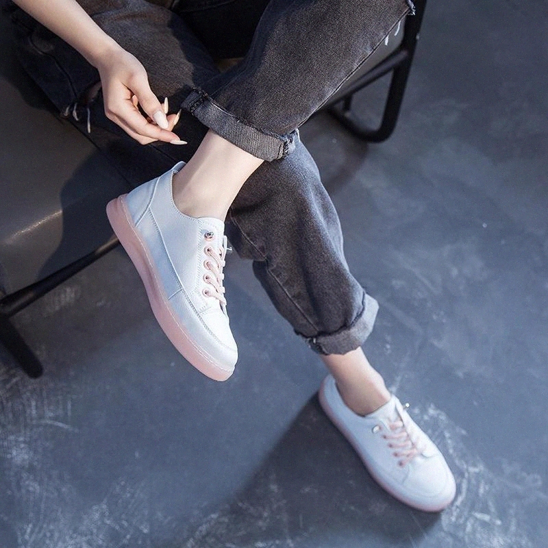 

New Women Fashion Sneakers High Quality Casual Loafers Woman Flats Shoes Luxury Breathble White Shoes Oxfords Ladies Lace-up #Om7z