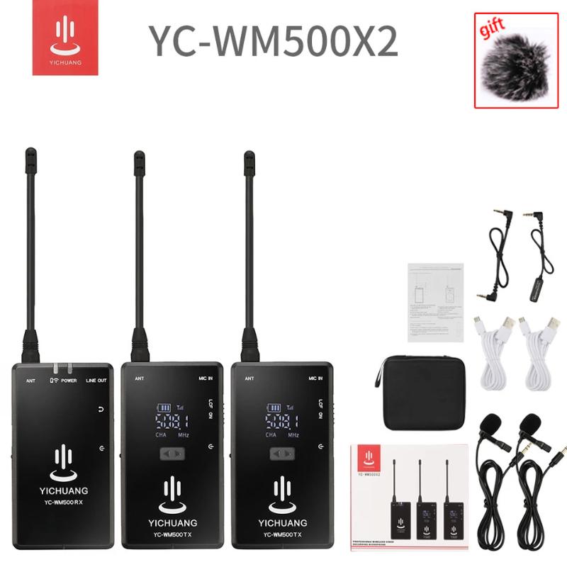 

YC-WM500 Portable Wireless UHF Mic System kit Head-mounted Microphone Mic with Receiver and Transmitter 20 Channels Display