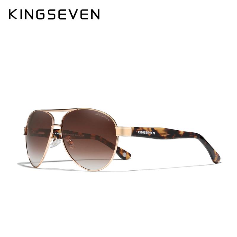 

KINGSEVEN 2021 Official Debut Sunglasses Men Polarized Gradient Sun glasses Women Acetate Wire-Core Temples Pilot Eyewear N7777