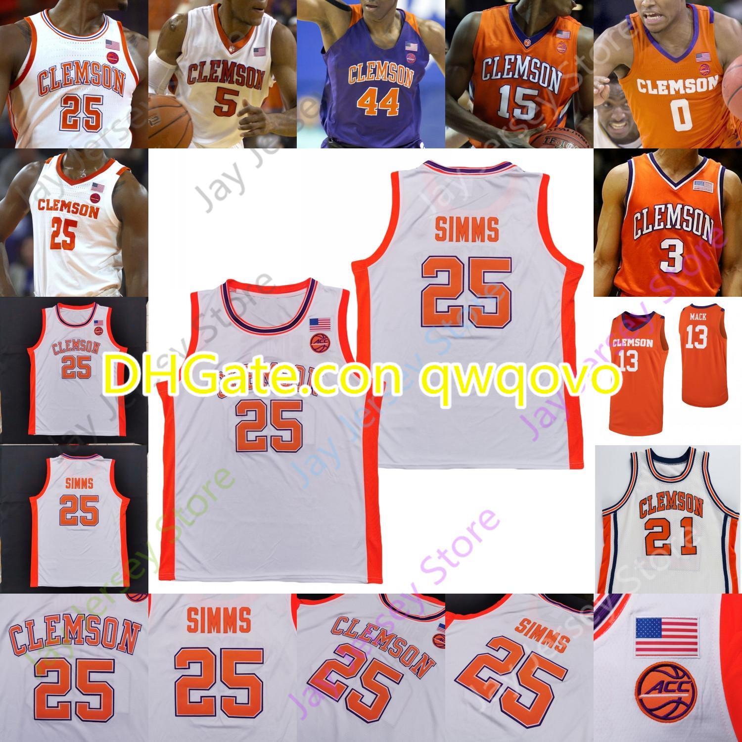 

Clemson Tigers Basketball Jersey NCAA College Aamir Simms Tevin Mack John Newman III Dawes Trapp Nance Grant Hall Prosper Kidd Hunter, Black;red