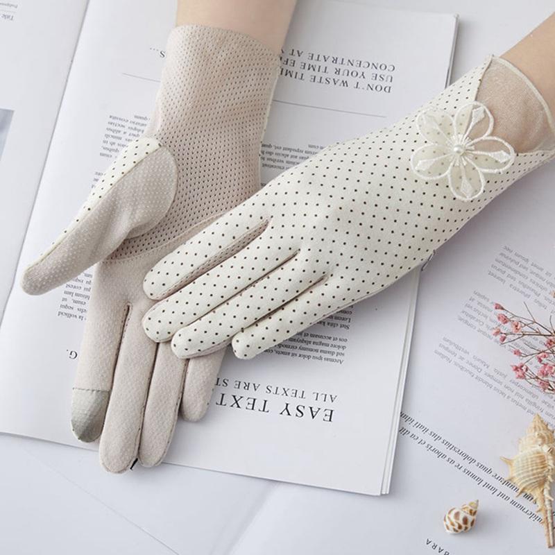 

Sexy Summer Women Uv Sunscreen Short Sun Female Gloves Fashion Lace Driving Of Thin Touch Screen Lady Gloves