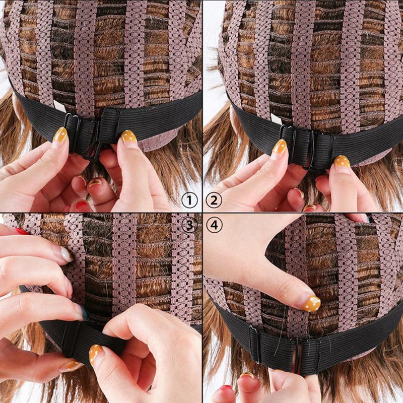 

5pcs Black Universal 30x2.5cm Adjustable Strap Breathable Reusable Sewing Sturdy With Hooks Wigs Making Elastic Band Polyester