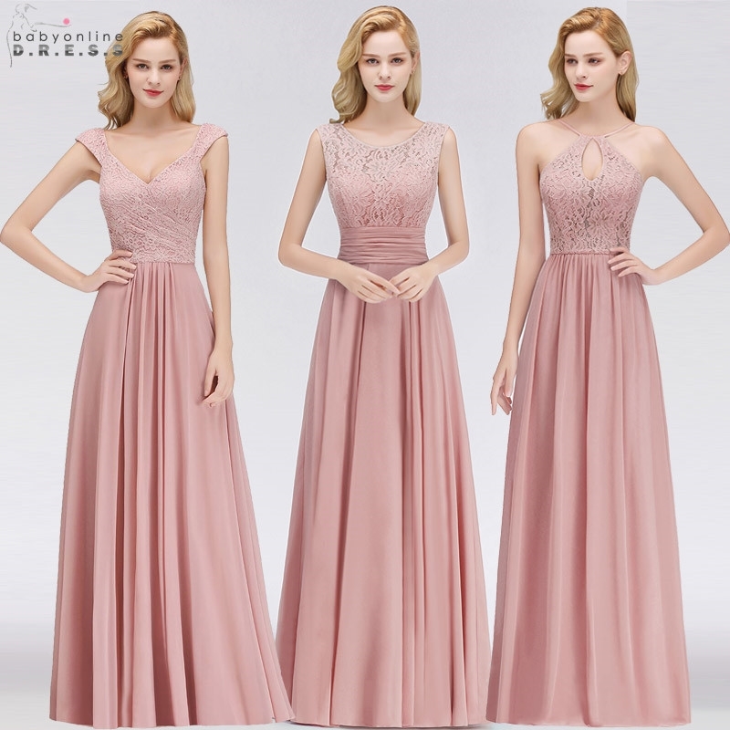 

Vestido Madrinha Dusty Rose Lace Long Bridesmaid Dresses Sexy A Line Chiffon Dress for Wedding Party Robe Demoiselle D'honneur 201113, 1067 burgundy