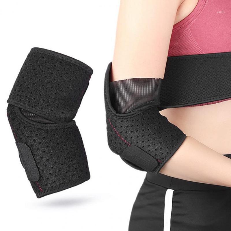 

1PCS Sports Elbow Bandage Breathable Elbow Pads Basketball Volleyball Gym Adjustable Sports Safety Arm Sleeve Pads1, Black