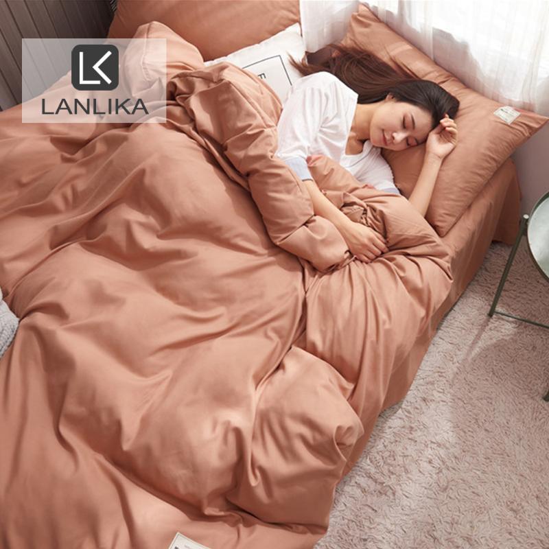 

Lanlika Bedding Set Orange Decor Home Textiles Flat Sheet Bedspread Double Queen King Linen Fitted Sheet Adult Mattress Cover, 10