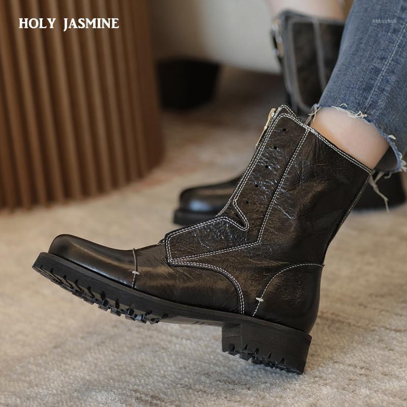 

2021 New Casual Women Shoes Winter Hot Genuine Leather Women's Boots Fashion Trend Comfortable Soft Wild Warm Short Tube Boots1, Black