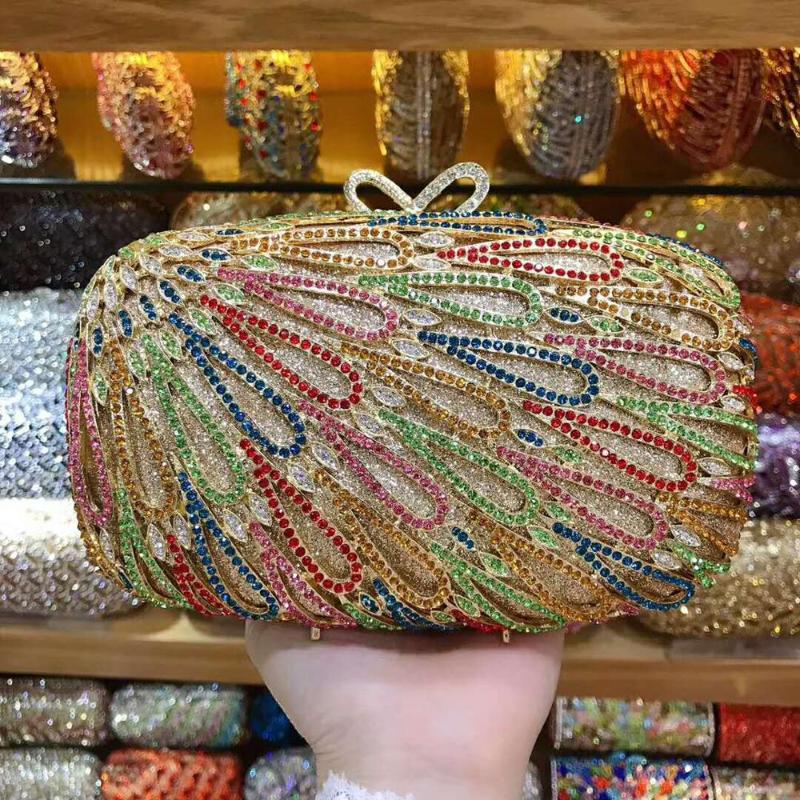 

XIYUAN Woman Evening Bag Small Mini Chain Shoulder Handbag Crossbody Gold Clutch Bags for Party Prom Wedding Day Clutches Purse, Color same picture