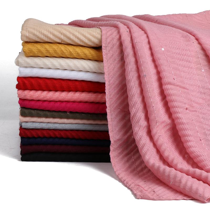 

The latest wrinkle cotton scarf stripe printed plain shawl Sequin shimmer scarves muslim hijab Islamic headscarf wrap 20pcs/lot