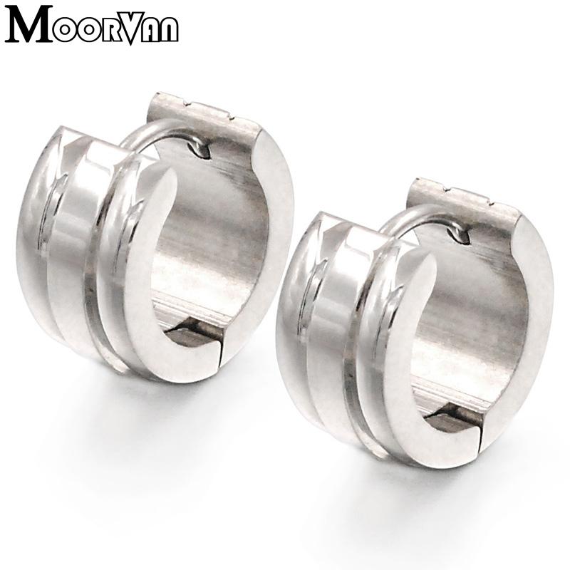 

Moorvan 2021 New Arrival Unisex Earring Popular Cool Silver color Earring Stainless Steel 13mm*7mm Fashion jewelry VE374