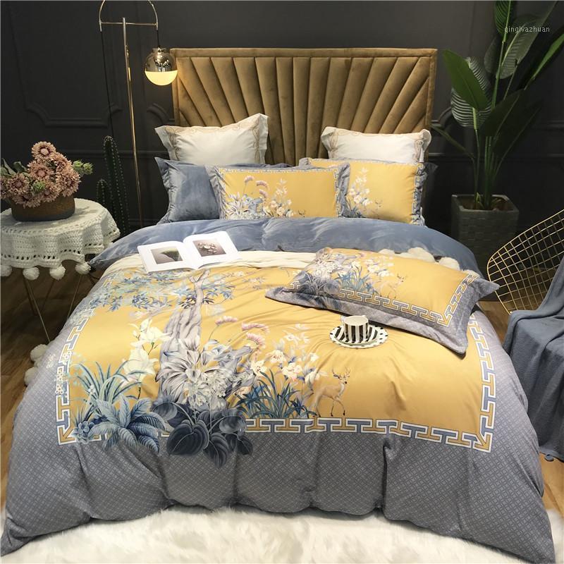 

41 Luxury European Style Digital Printing Warm Cosy Thicken Velvet Flannel Fleece Bedding Set Duvet Cover Bed Sheet Pillowcases1, 10