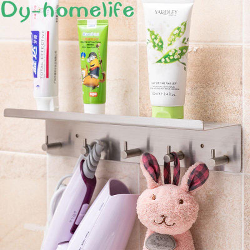 

Rectangular Stainless Steel Multifunctional Stable Hanging Waterproof Non-marking Bathroom Kitchen Rack Home Storage Supplies