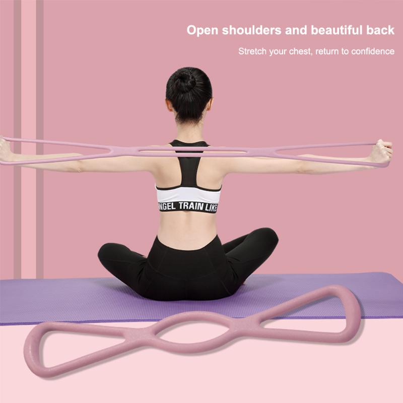 

Yoga Gum Fitness Resistance 8 Word Chest Expander Rope Workout Muscle Fitness Rubber Elastic Bands for Sports Exercise