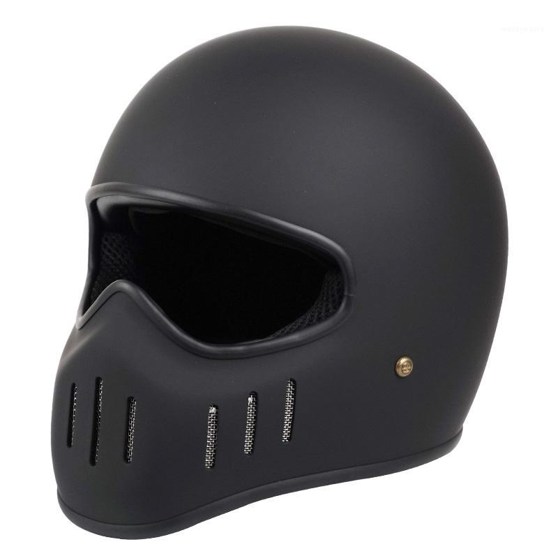 

CO fiber glass full face motorcycle helmet for&co vintage retro locomotive moto helmets for crusie Japan helmet1, Matte black