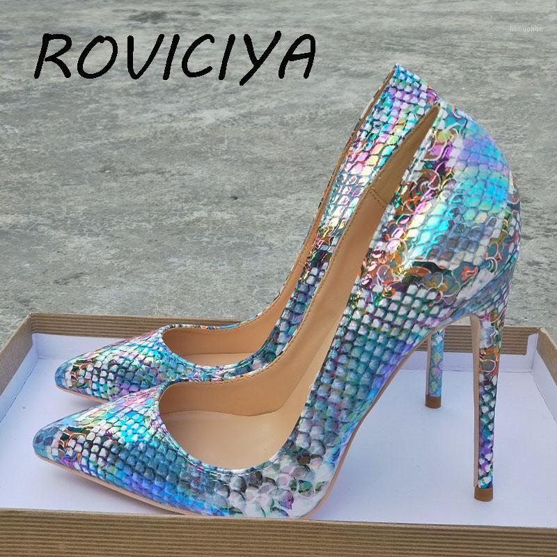 

Fashion Women Sexy 12cm High Heel Pattern Snake Print High Heel Design Lady Dress Club Shoes plus size 33 34 QP093 ROVICIYA1