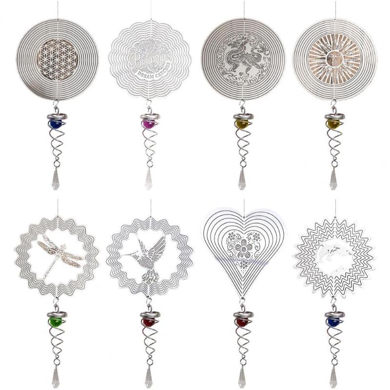 

Metal Wind Spinner Rotating Animal Letter Pattern Pendant Wind Chime Hanging Bell Garden Decoration Hanging Pendant HomeOrnament