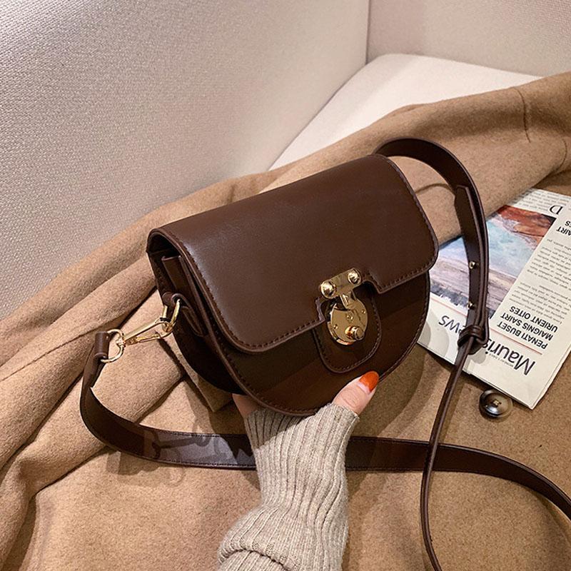 

Classic Fashion Women Shoulder Bags High Quality PU Leather Small Crossbody Bags For Ladies 2021 New Saddle Messenger, Black