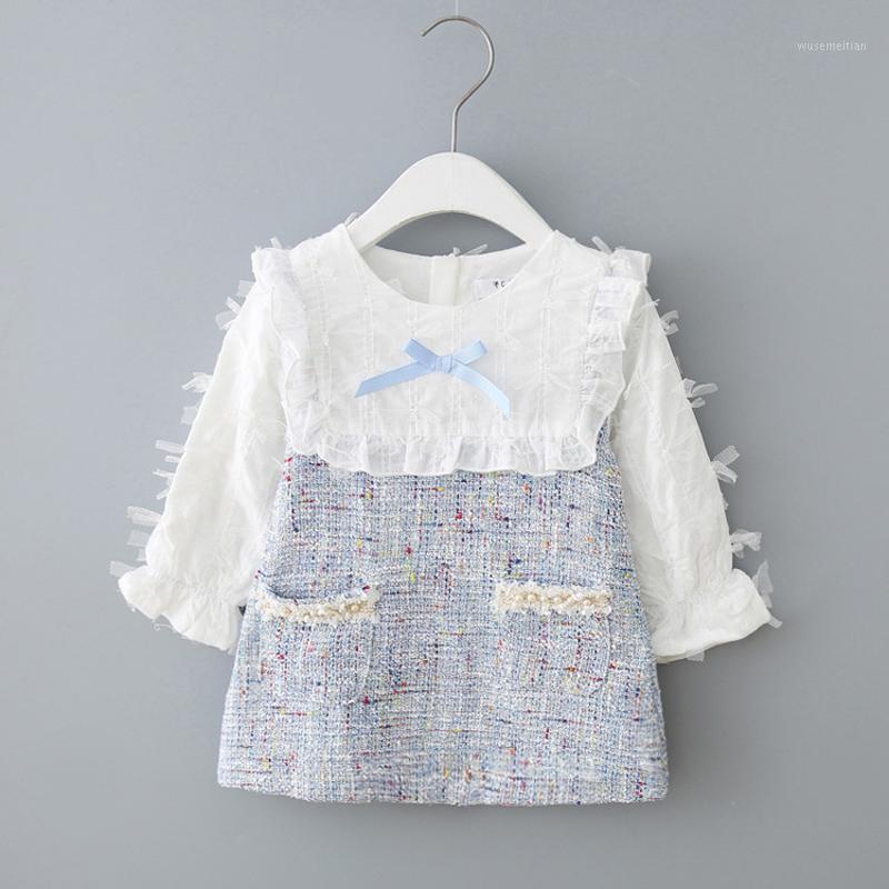 

Baby Long Sleeve Dress for Newborn Baby Girls Clothes Fashion Design Birthday Party Princess Dresses Dress 6 9 12 18 24 M1, Blue