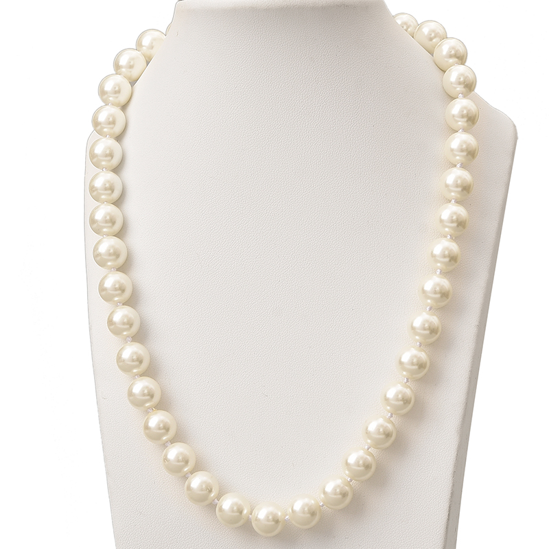 

10mm New Fashion Jewelry White Color Chain Imitation Pearls Necklace 18inch For Women Party Wedding Bride Necklace H830