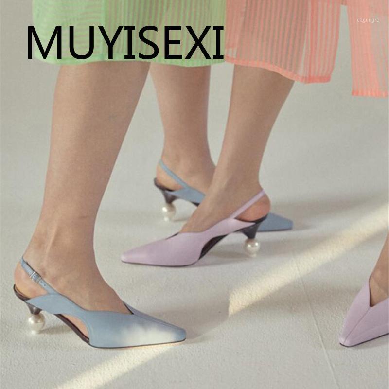 

Pumps slingbacks 7cm high thin pearl heel square toe buckle strap sweet girl dating party cozy fashion pumps HL233 MUYISEXI1, Black