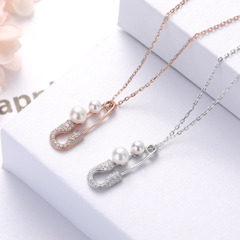 

2020New Arrivals 925 Sterling Silver Jewelry Austrian Crystal Butterfly Pearl Diamond Pendant Necklace Does Not Fade Color Hypoallergenic