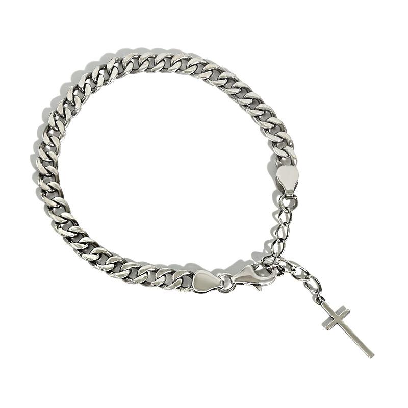 

Non-Mainstream Simple Retro Normcore Style Cross Chain Bracelet for Women