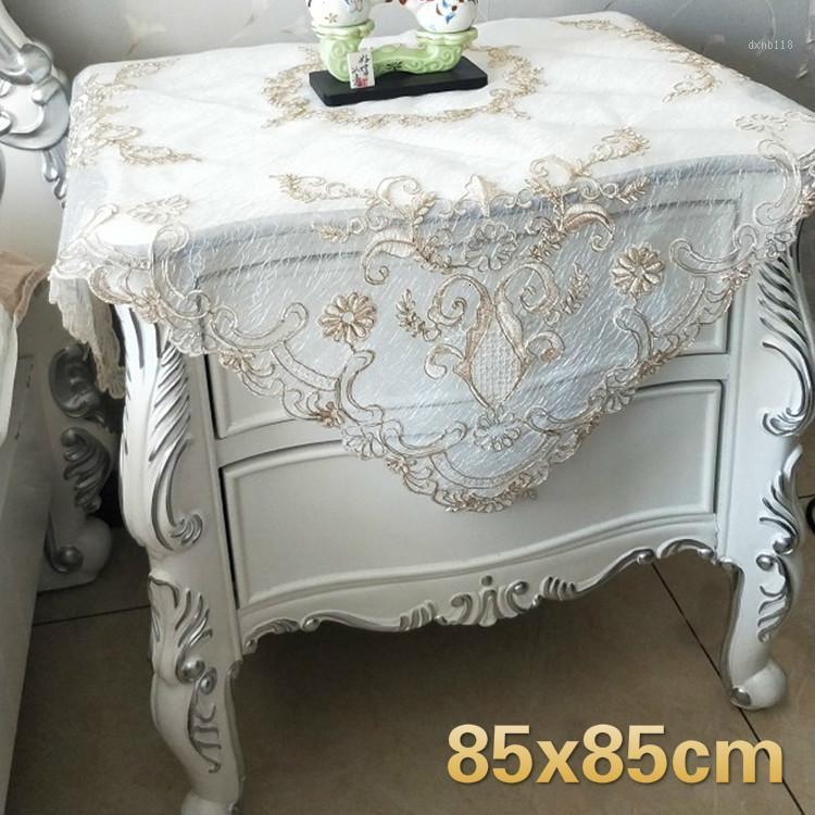 

NEW European Lace Embroidery Water Soluble Trim Beautiful Tablecloth Coasters Kitchen Restaurant Placemat Christmas Tapete Decor1, 55x55cm