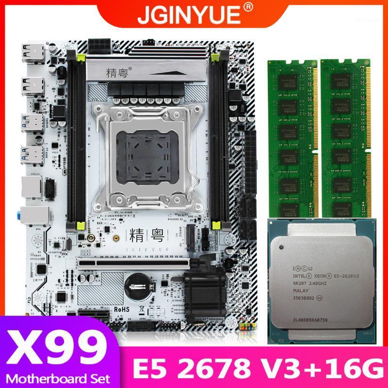 

JGINYUE X99 motherboard LGA 2011-3 set kit with Xeon E5 2620 V3 processor and DDR4 16GB(2*8GB) REG ECC memory X99M PLUS1