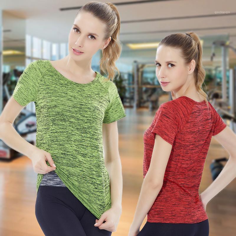 

Free delivery women Yoga Fitness Wear t-shirt tee Sport Gymnastics Sports T-shirt coat dry running speed1, Blue