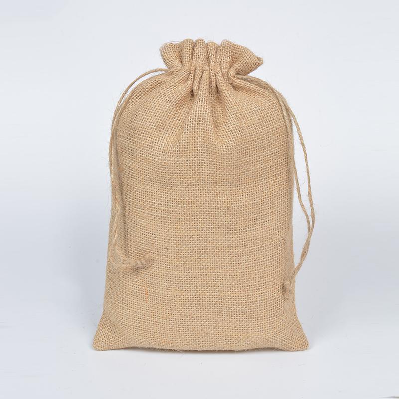 

20x30cm Rustic Natural Jute Gift Burlap Drawstring Bag for Coffee Beans Jewelry Packaging Wedding Favor Sack Bag 10Pcs
