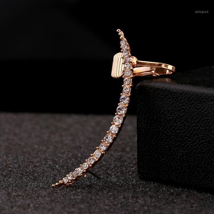 

Clip-on & Screw Back Trendy Earring Inlaid Crystal Moon Ear Cuff Sell Shiny Rhinestone Earcuff Jewelry Accessories Girl Gift Clip Earring1