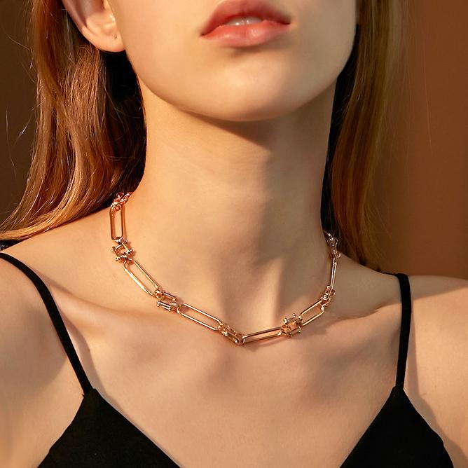 

Chokers Simple Minimalist Metal Square Chain Collar Choker Necklaces Charm Gold Color Necklace For Women Men Jewelry Gift 2021