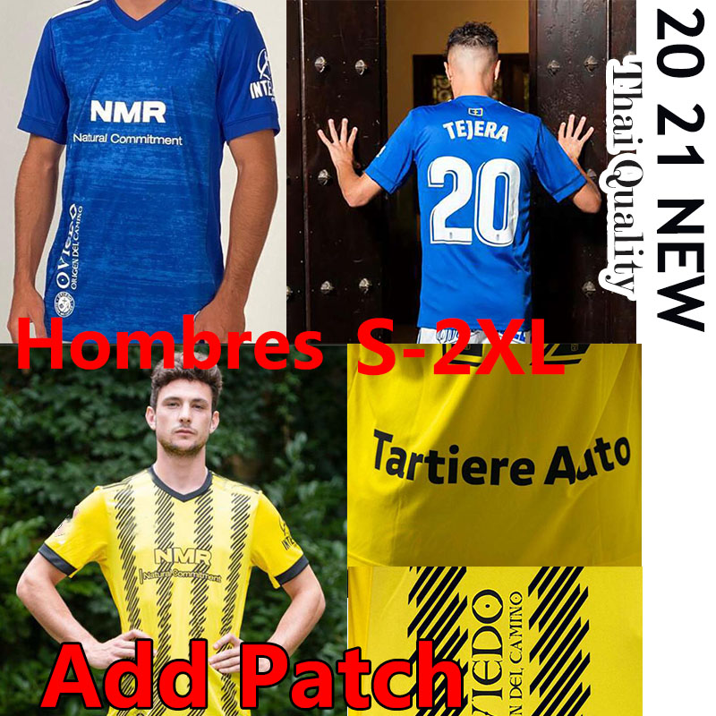 

2021 Real Oviedo soccer jerseys IBRA R. FOLCH Y. BCENAS JOHANNESSON MOSSA JAVI MUZ Men Hombres Uniforme HOME blue football shirts, Away