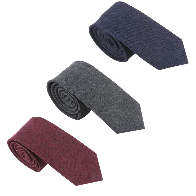 

Bow Ties 3Pcs Cotton Men's Necktie Tie Mixed Color 145X6cm Fixed 3 Colors Each One Yarn-dyed Striped Narrow Fashion Casual