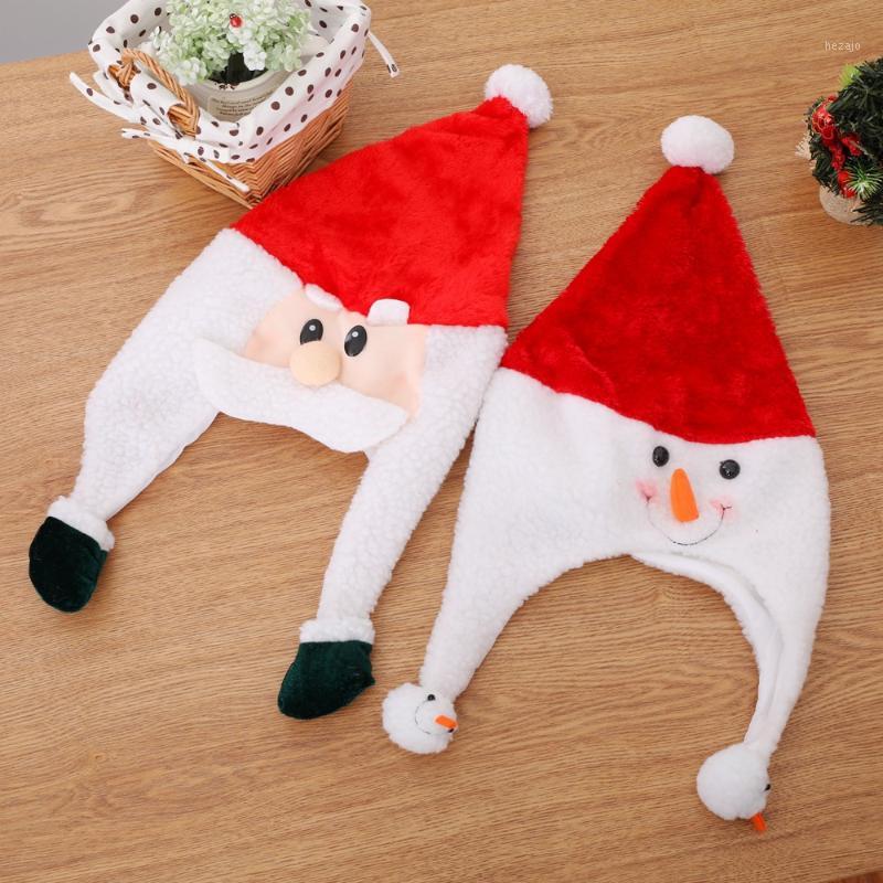 

Christmas Gift Christmas decorative Hat Plush side hat Golden velvet Santa Claus Snowman1