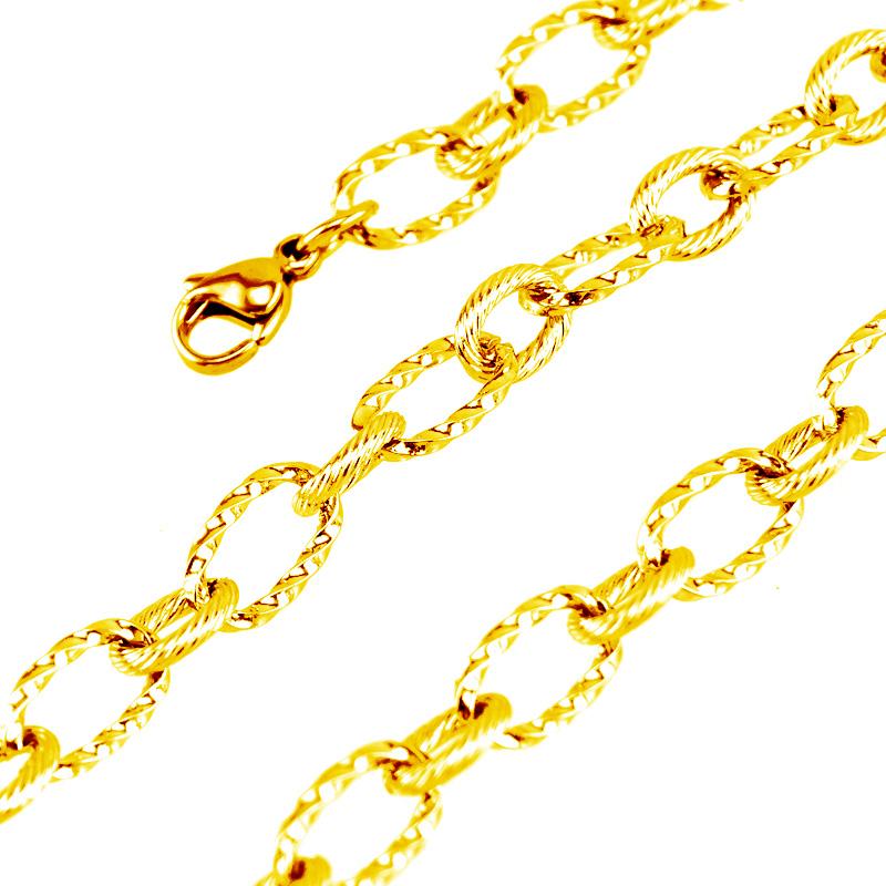 

Silver Color/Gold Stainless Steel Twisted O Chain Necklace For Women Men Metal Lock Chain Necklace