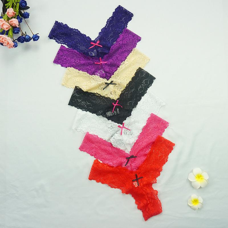 

7pcs/lots Panties Thong Sexy Tangas Women Erotic Lingerie Underpants Transparent G-String Seamless Hollow T-back Woman Underwear, Multi