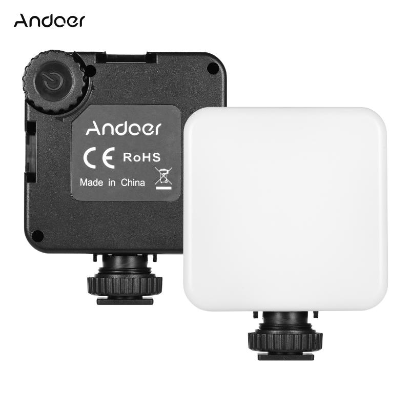 

Andoer KM-72A Ring Light Dimmable RGB LED Video Light 6W Color Fill with Tripod Cold Shoe TypeC Charging Port for Vlogging