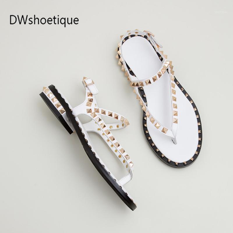 

Summer rivet women sandals flip flop studs women sandals1, White