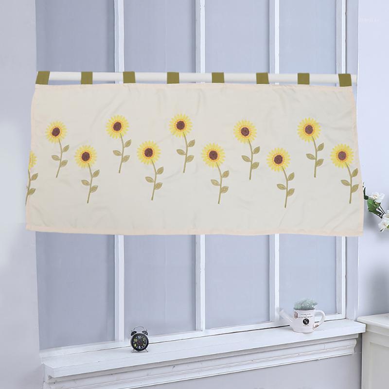 

1pc Sunflower Pattern Curtain Fashion Exquisite Half Curtain Blackout Window Short for Home Indoor1, Assorted color