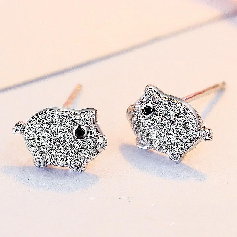

Animal shape Pig Pattern Stud Earrings for Women Korean Style Female Earrings Zircon Jewelry KED-31831