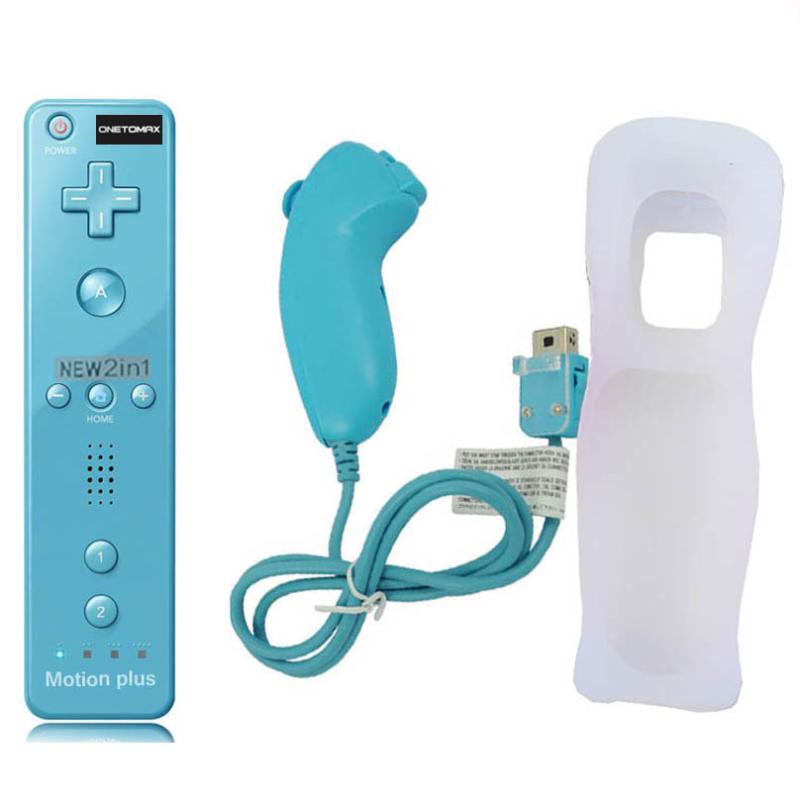

2 in 1 Wireless Controle Built In Motion Plus Remote Controller For Wii Game Remote Nunchuck for Wii Game Accessories